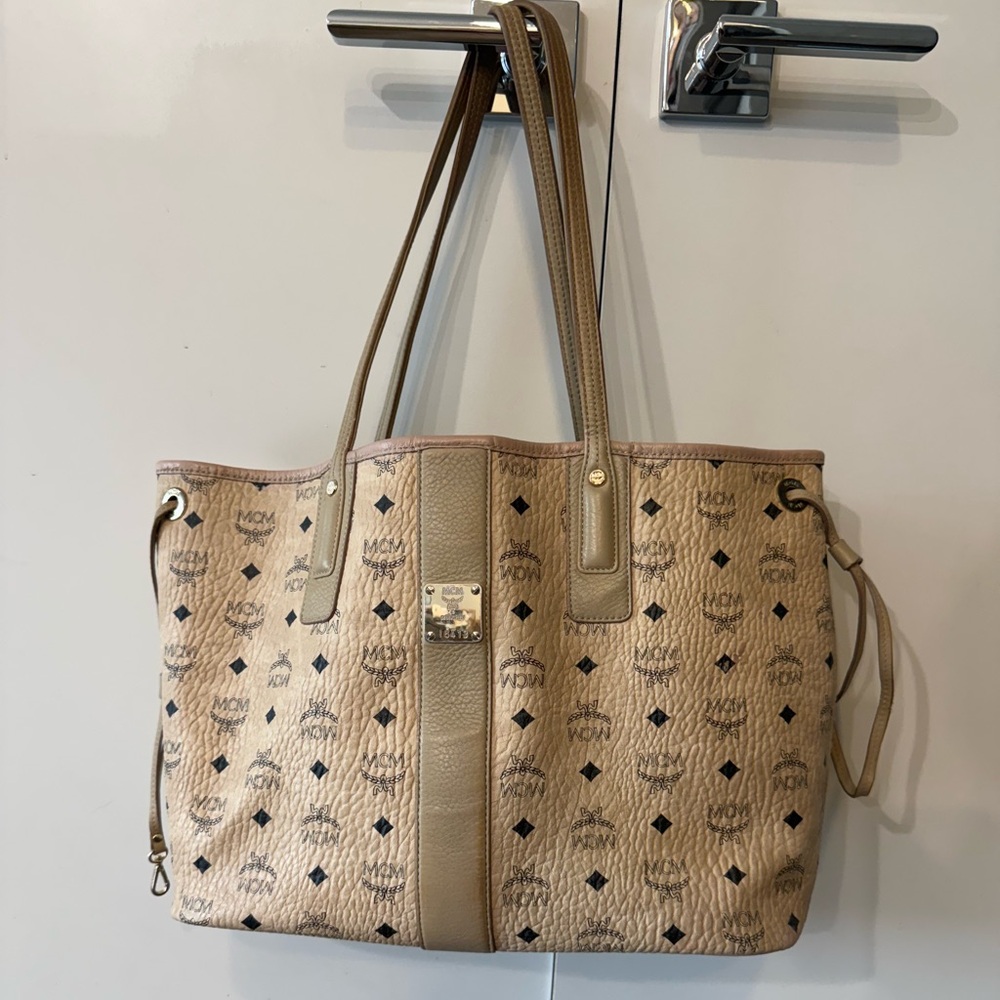 MCM Beige Visetos Tote Bag. EUC